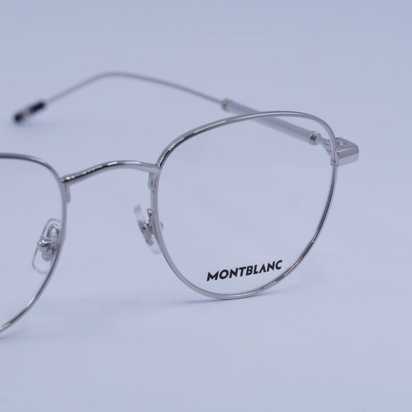 Montblanc MB0111O 001 Eyeglasses Silver 49mm Geometric Frame - Picture 2 of 11
